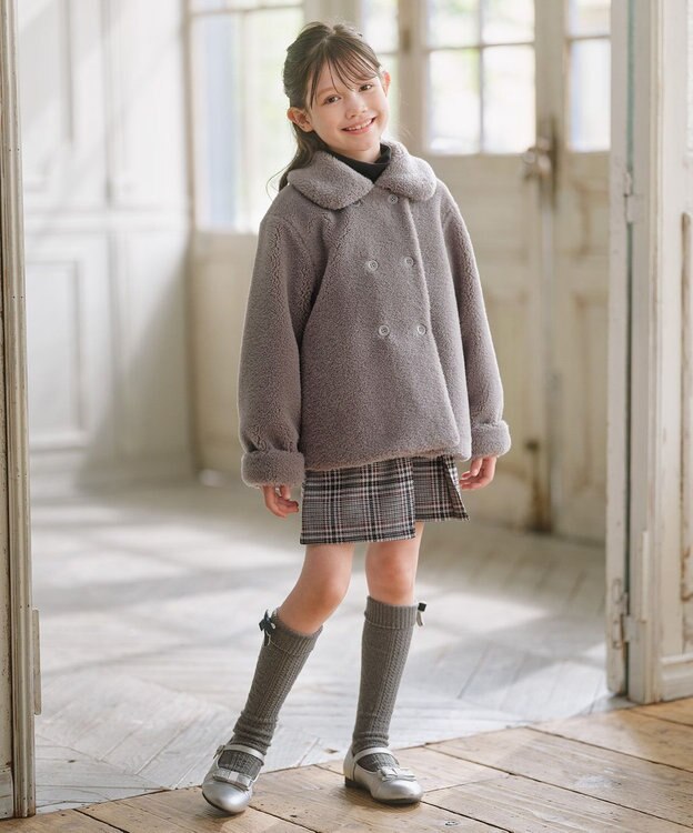 組曲 KIDS 【110-140㎝】スライバー ピーコート グレー
