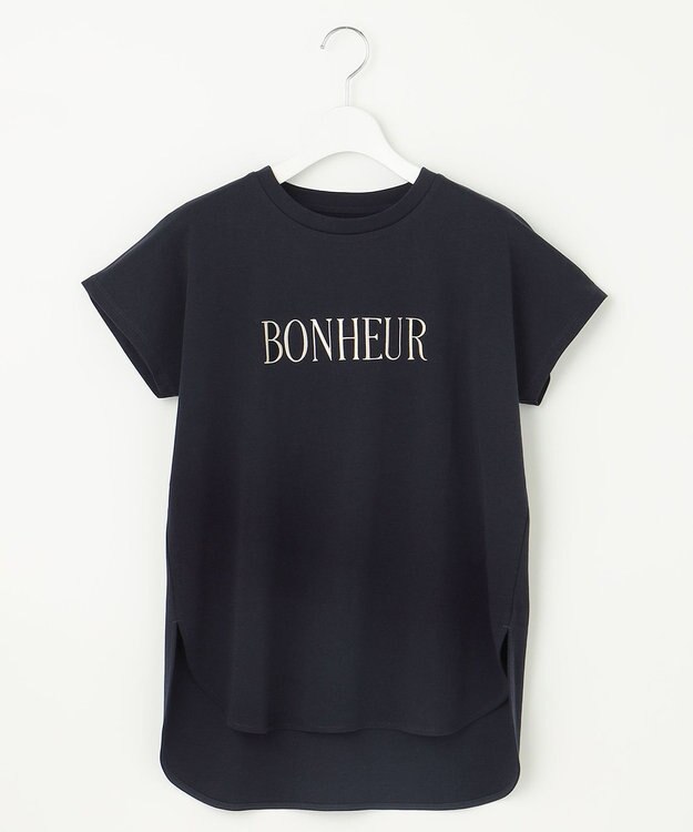 UNFILO 【UVケア/接触冷感】汗ジミ防止 撥水ロゴT ネイビー