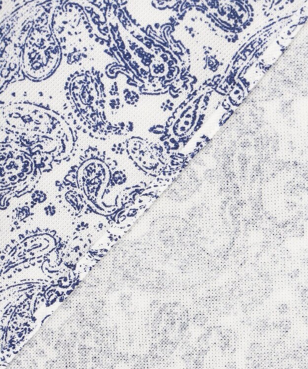 JOSEPH ABBOUD 【日本製ジャージー使用・清涼感・イージーケア】シャンブレー ペイズリープリント シャツ ホワイト系7