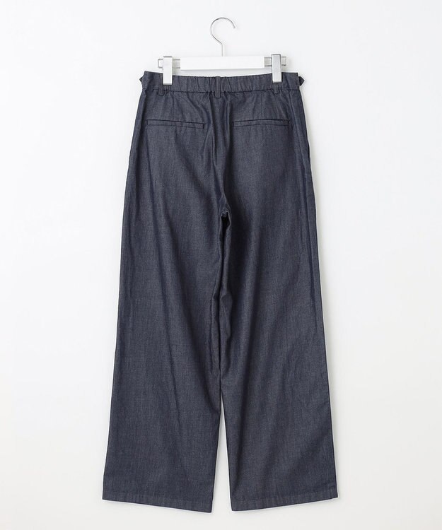 J.PRESS LADIES L 【洗える】ライトデニム セミワイド パンツ ネイビー系