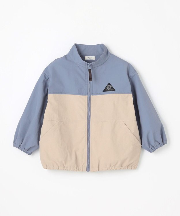 ANY KIDS スタンドカラー ウインドブレーカー ブルー×グレー