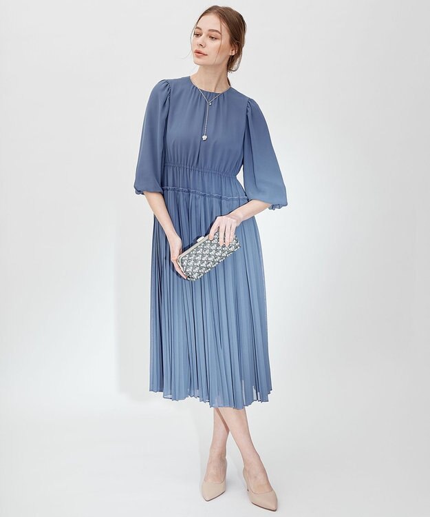 23区 L 【APPLAUDIR】シフォンジョーゼット ドレス ブルー系