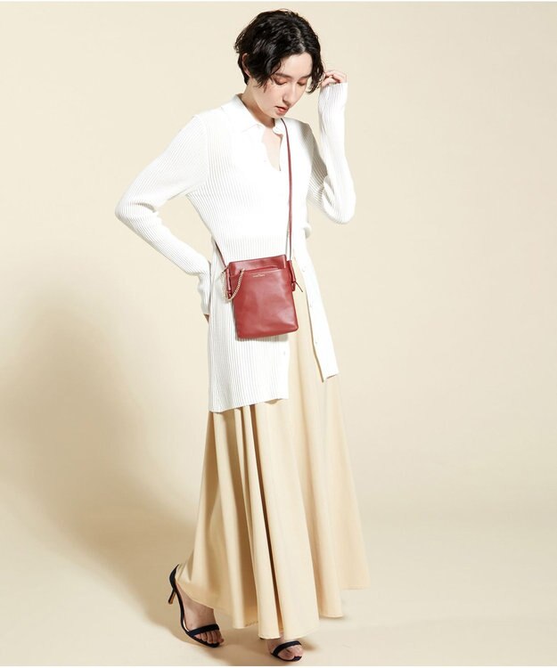 LA BAGAGERIE ミニ財布付き サイドノットショルダー レッド