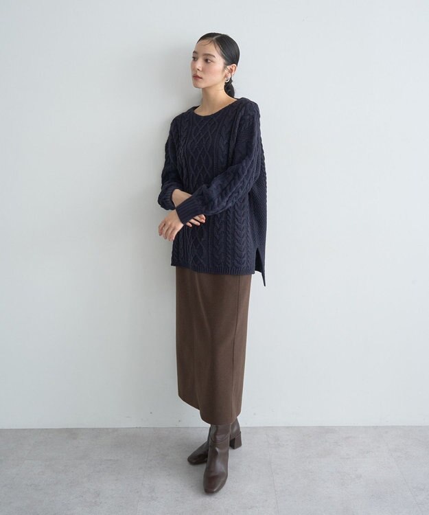 YECCA VECCA メルトンナロースカート Brown