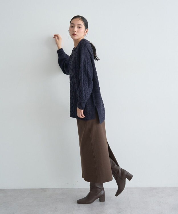 YECCA VECCA メルトンナロースカート Brown