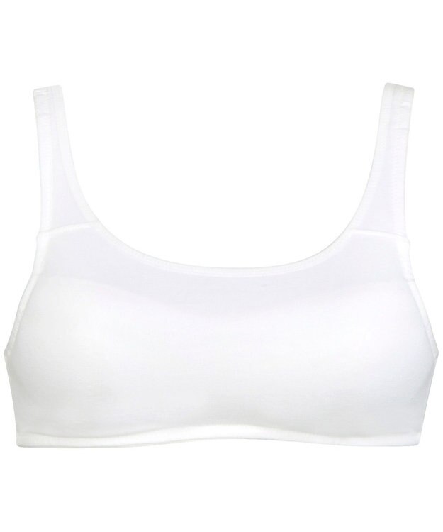 Wing ジュニア ノンワイヤーブラ Wing Teen きちんとささえる 綿混素材(身生地部・カップ肌側) 【STEP3 まるみをおびてきた胸に】ハーフトップ  RB6935 ウイング／ワコール アイボリー