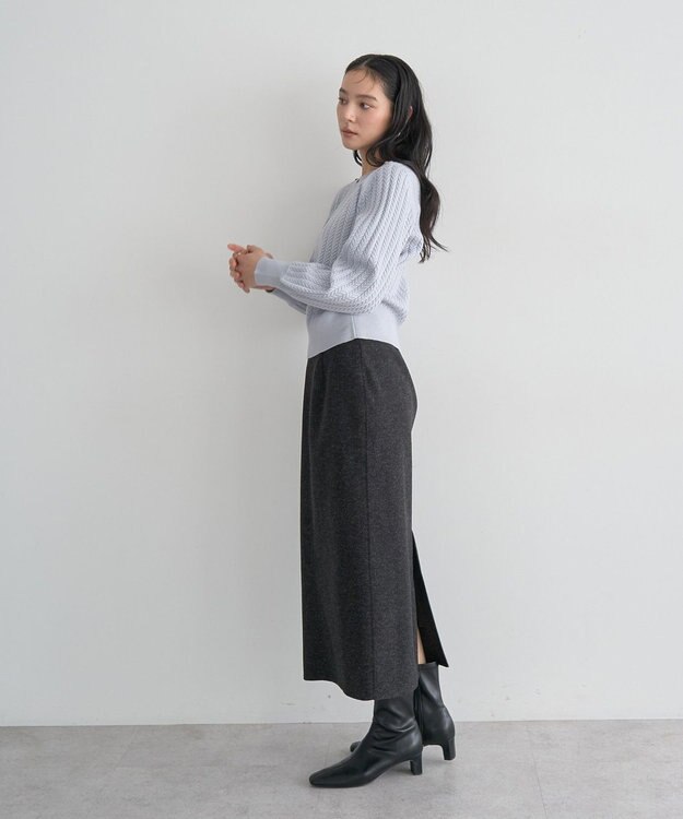 YECCA VECCA メルトンナロースカート Charcoal Gray