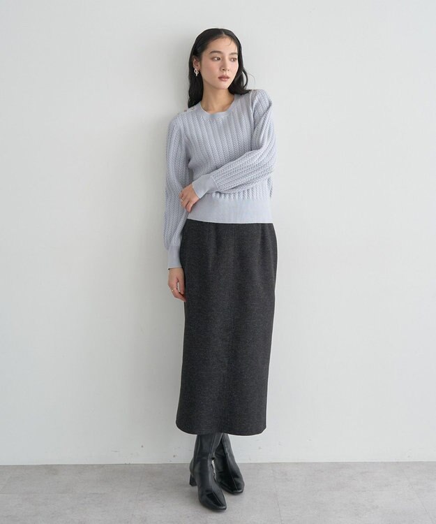 YECCA VECCA メルトンナロースカート Charcoal Gray
