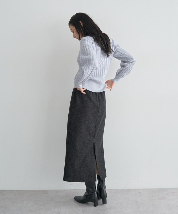 YECCA VECCA メルトンナロースカート Charcoal Gray