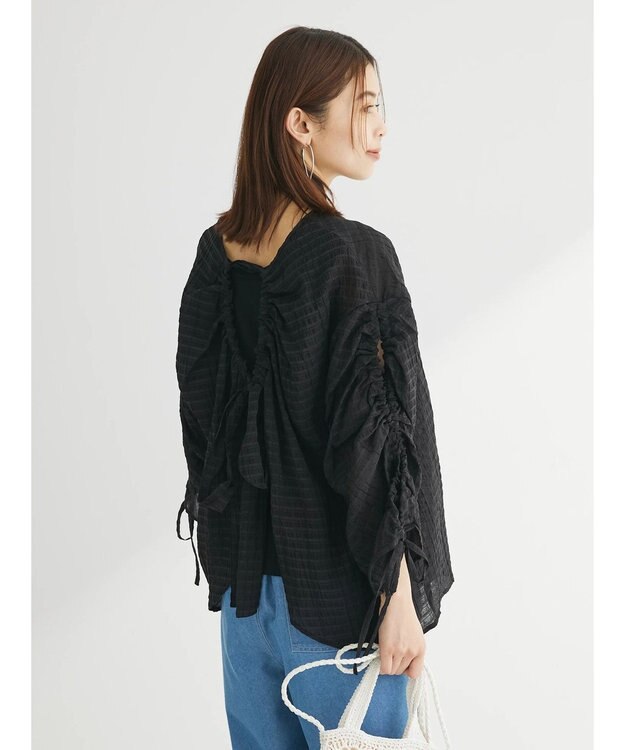 Green Parks ・ＥＬＥＮＣＡＲＥ　ＤＵＥ　バックリボンブラウス Black