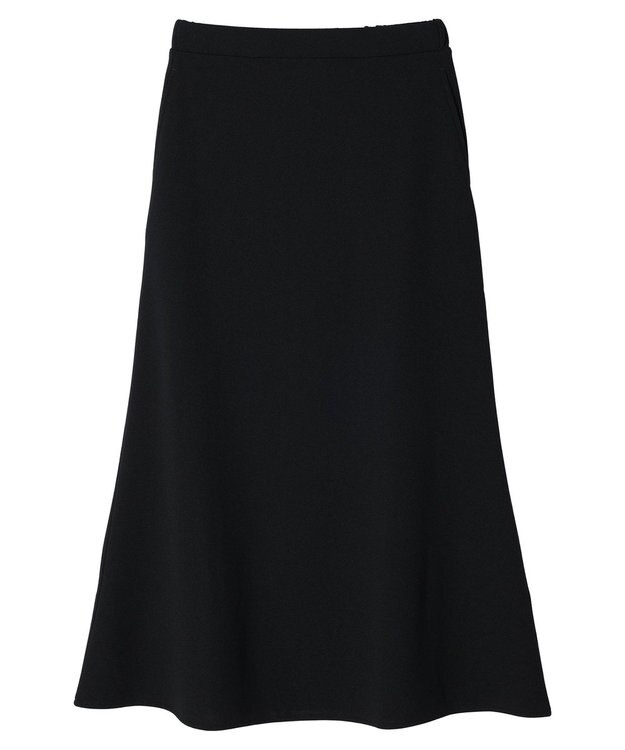 Green Parks カットジョーゼット裾フレアスカート Black