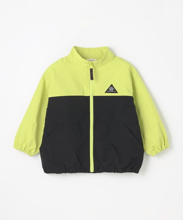 ANY KIDS スタンドカラー ウインドブレーカー ライム×ブラック