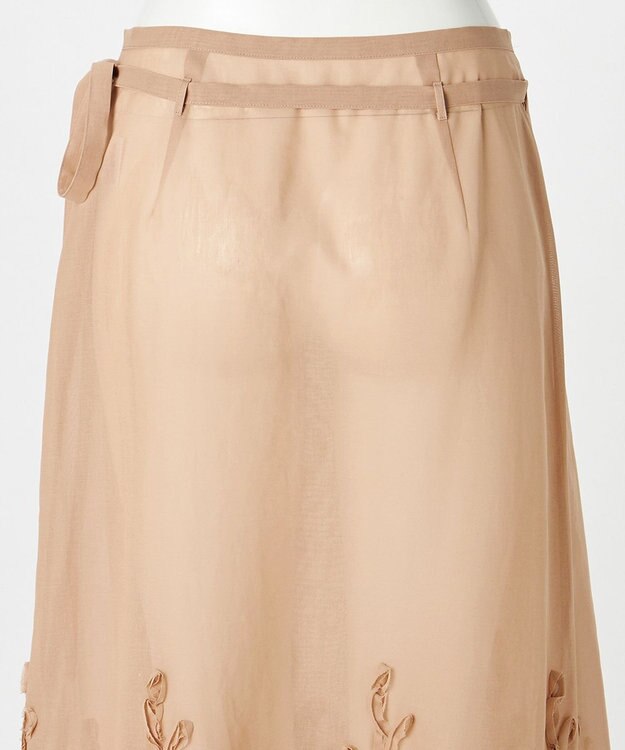 23区 【GOLD LABEL】コットンオーガンジー 刺繍 ラップスカート ベージュ系