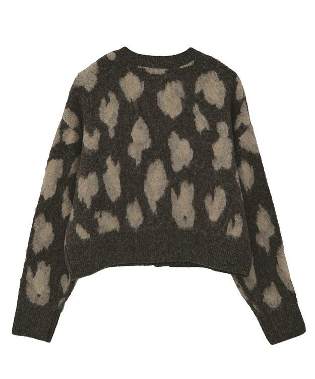 AMERICAN HOLIC レオパード柄ニットカーディガン Brown