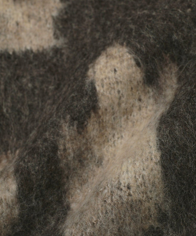 AMERICAN HOLIC レオパード柄ニットカーディガン Brown