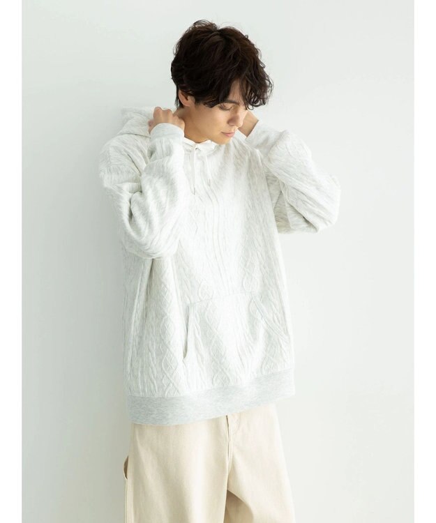 CRAFT STANDARD BOUTIQUE ケーブル柄カットパーカー2 Oatmeal