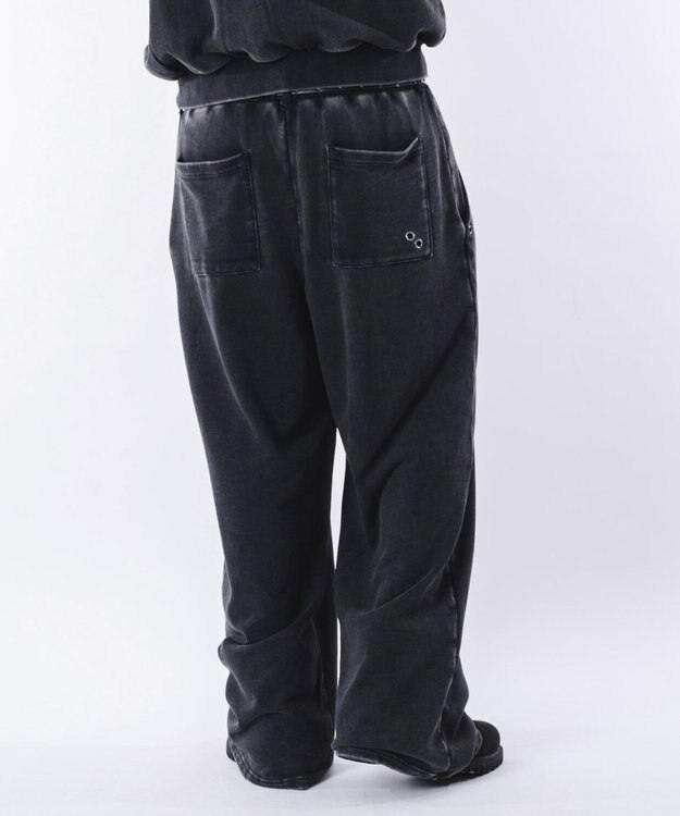 WEGO 【ウエストゴム/ユニセックス着用ITEM】ブリーチハトメスウェットパンツ ブラックその他