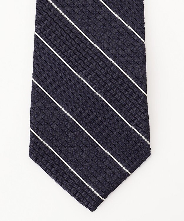J.PRESS MEN 【JAPANESE SILK FRESCO TIE COLLECTION】ダブルストライプ ネクタイ ネイビー系2