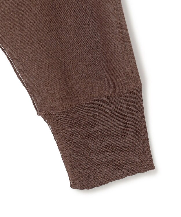 BEIGE， 【洗える】MOISE / 2WAYドルマンカーディガン Brown × White