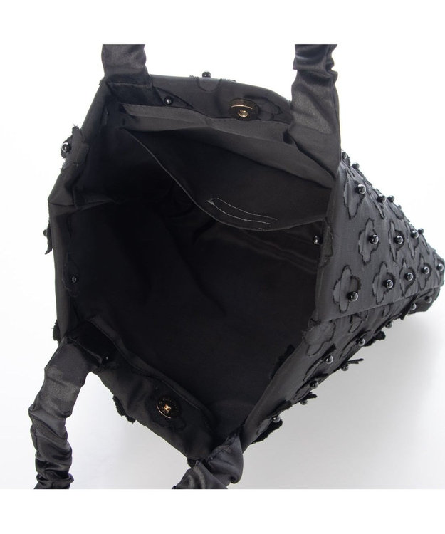 UNBILLION カシュカシュ cachecache / 3Dフラワー刺繍トート ブラック