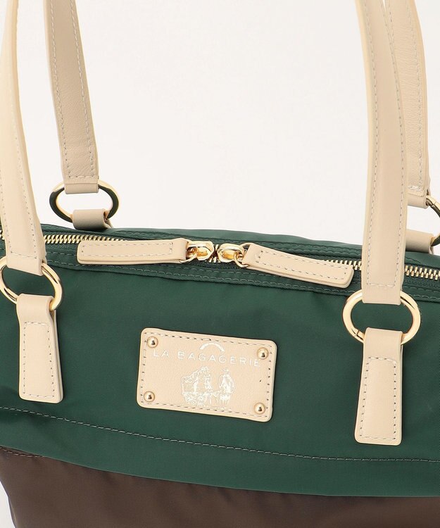 LA BAGAGERIE ウォータープルーフナイロン　2WAYハンドバッグ ダークグリーン