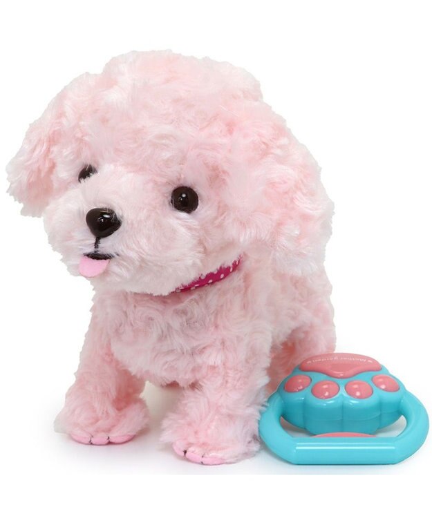 Mother garden マザーガーデン とことこおさんぽシリーズ もこもこプードルちゃん 《ピンク》水色リード 単品 桃プードル