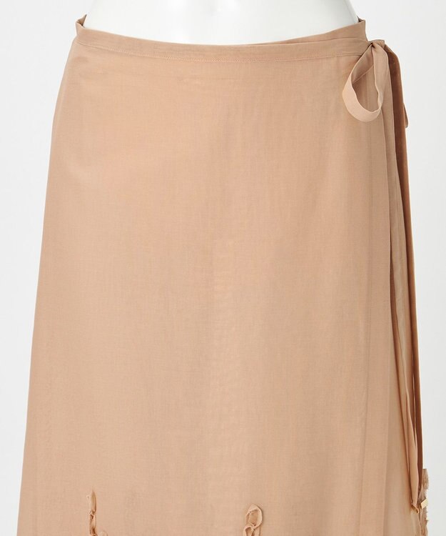 23区 【GOLD LABEL】コットンオーガンジー 刺繍 ラップスカート ベージュ系