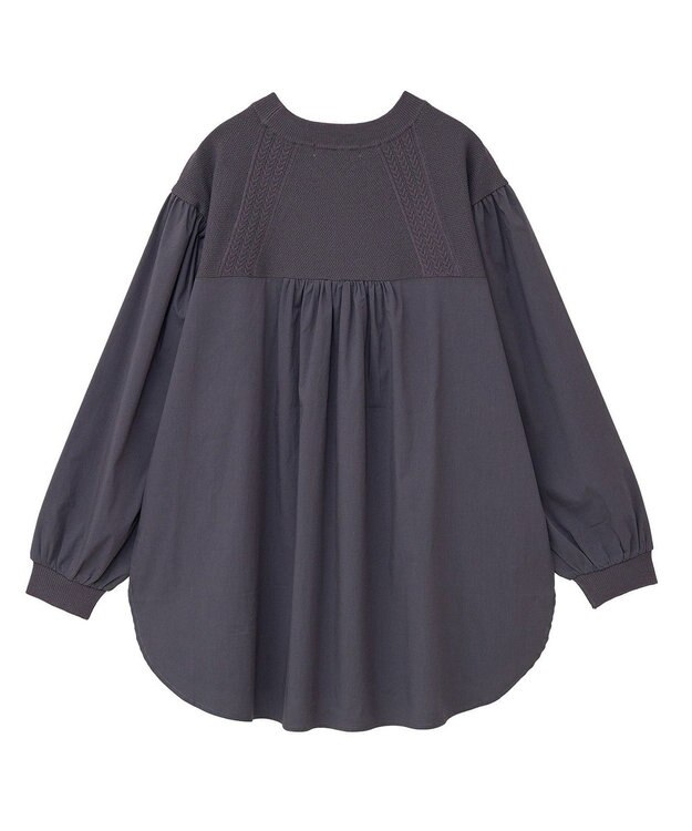 Green Parks ミニケーブルドッキングニットチュニック Charcoal Gray