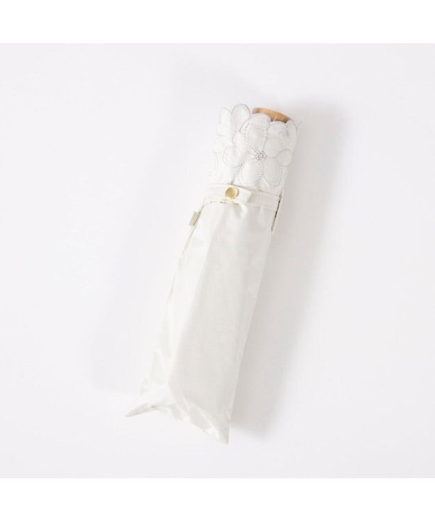UNBILLION カシュネ cachenez / 【晴雨兼用】【日傘】 【UV カット率99.999.9％以上】PU軽量フラワー刺繍ミニ折りたたみ傘 ホワイト