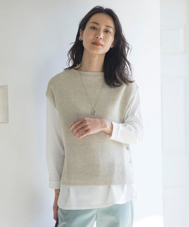 洗える】LINEN COTTON ニット ベスト / J.PRESS LADIES | ファッション