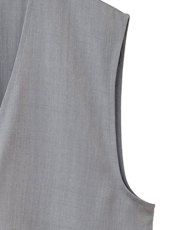 Green Parks 麻調ミディ丈ＺＩＰベスト Light Gray