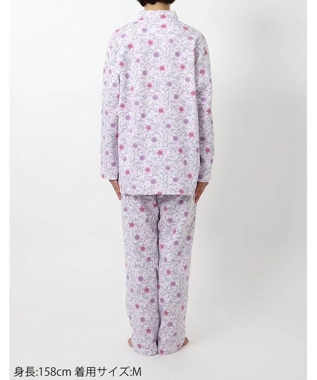 Wing パジャマ 長袖 長ズボン 綿混(本体) あったか レディース EP6013 ウイング／ワコール パープル