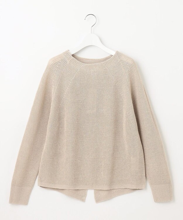 自由区 【WEB限定カラーあり・洗える】リネンミドルゲージボートネック ニット フラックス