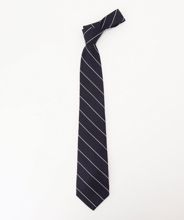 J.PRESS MEN 【JAPANESE SILK FRESCO TIE COLLECTION】ダブルストライプ ネクタイ ネイビー系2