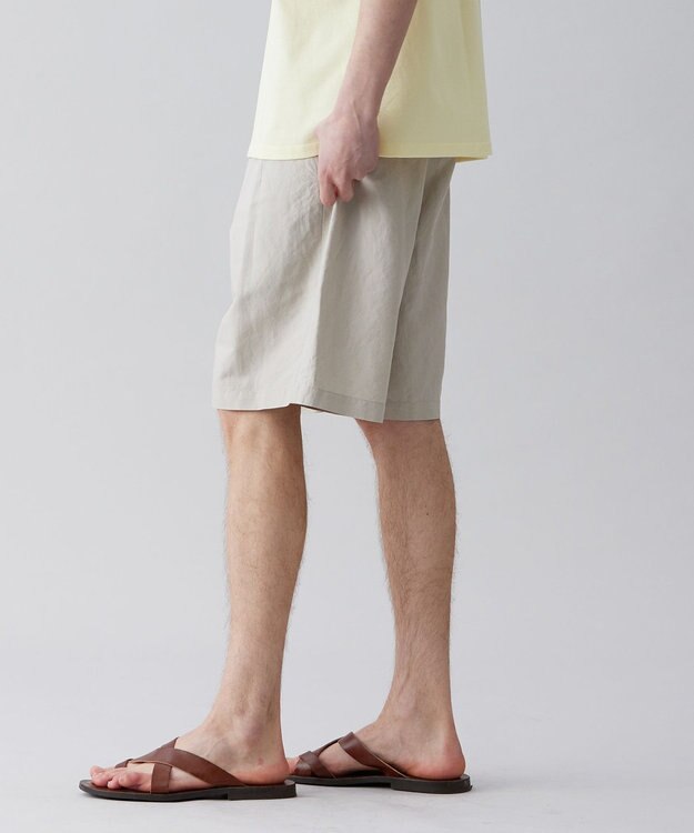 UNFILO MENS ライトリネン ショートパンツ [23年春夏商品] グレージュ