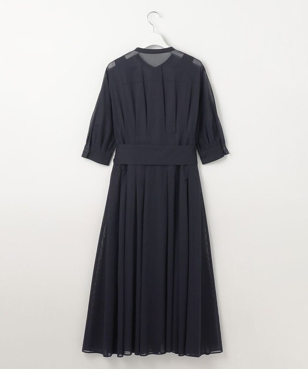 自由区 S 【洗える】シアー ドレス ネイビー