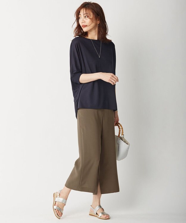 J.PRESS LADIES 【洗える】リラクシオンツイル パンツ カーキ系