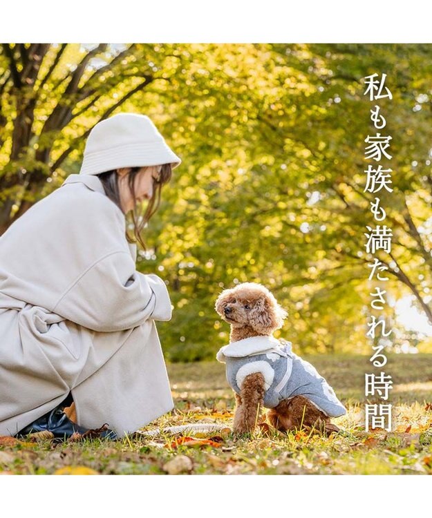 PET PARADISE ペットパラダイス アウターハーネス 《お花》 小型犬 グレー