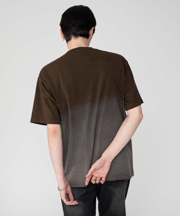 WEGO 【ユニセックス着用ITEM/MLサイズ展開】グラデーションワンポイントT（SS） ブラウンその他