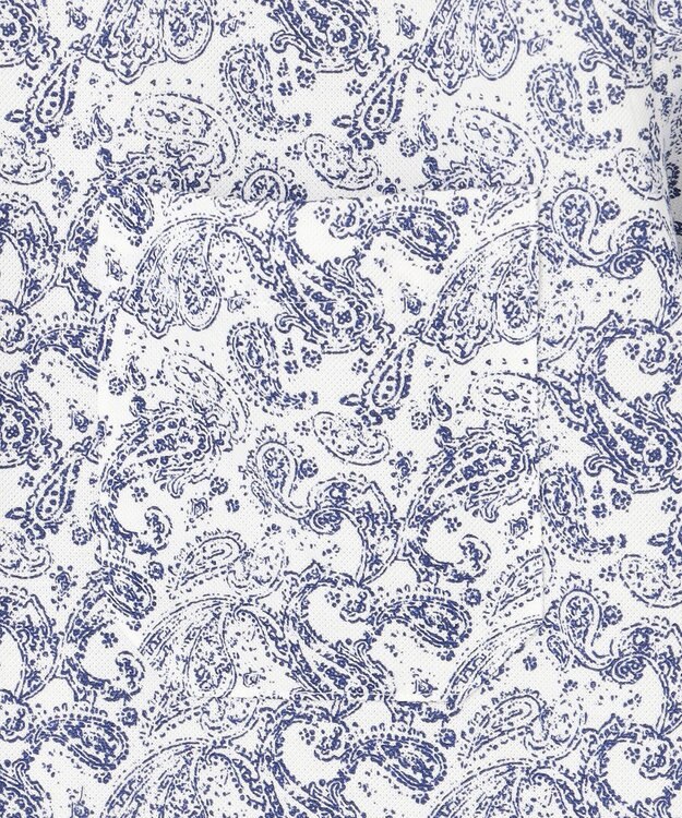 JOSEPH ABBOUD 【日本製ジャージー使用・清涼感・イージーケア】シャンブレー ペイズリープリント シャツ ホワイト系7