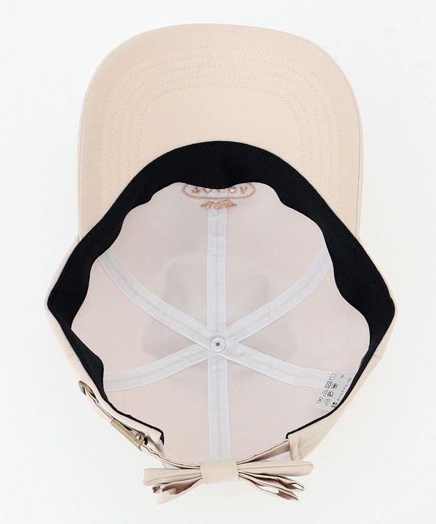 TOCCA 【紫外線90%カット・吸水速乾・抗菌防臭・接触冷感・洗える・サイズ調整可・リボン取り外し可】LOGO RIBBON CAP キャップ ベージュ系