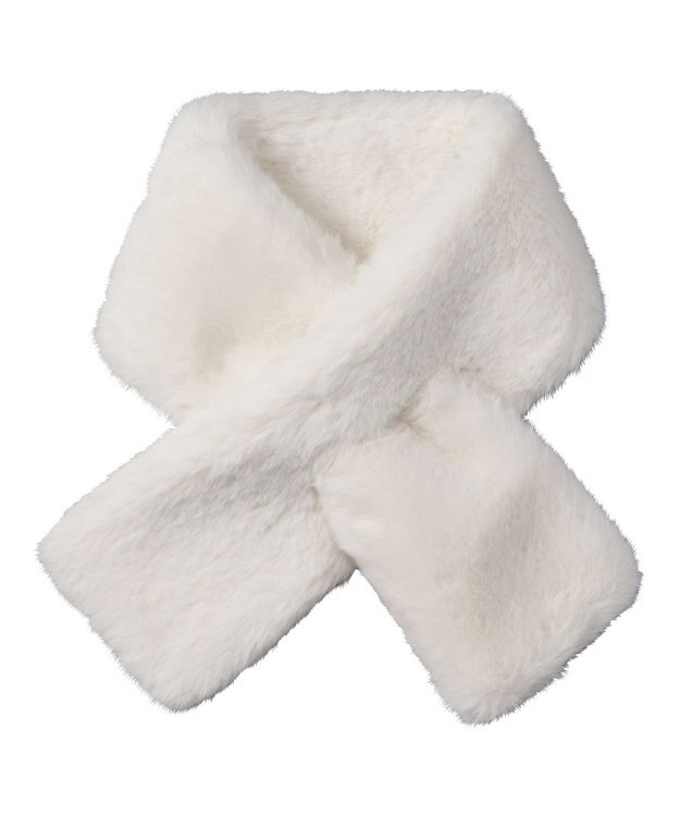 MOONBAT estaa【洗える】ポメラニアンみたいなふわふわフェイクファーマフラー ホワイト