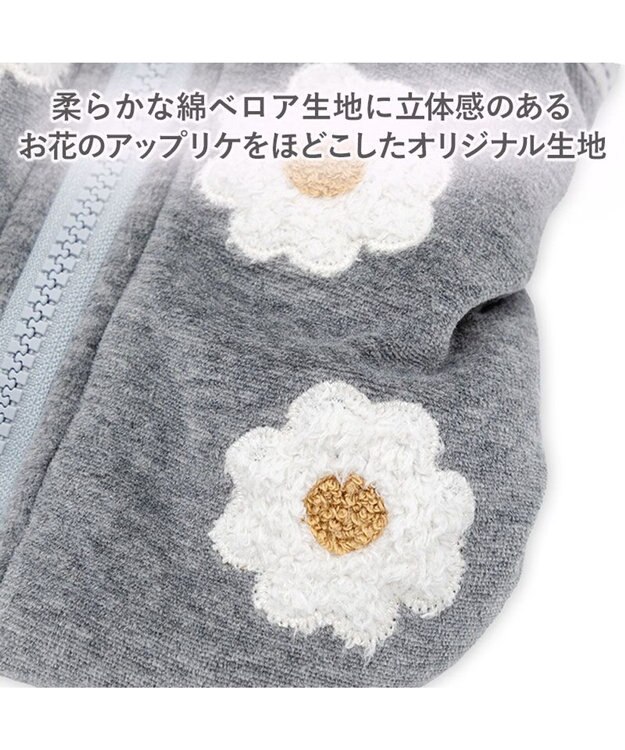 PET PARADISE ペットパラダイス アウターハーネス 《お花》 小型犬 グレー