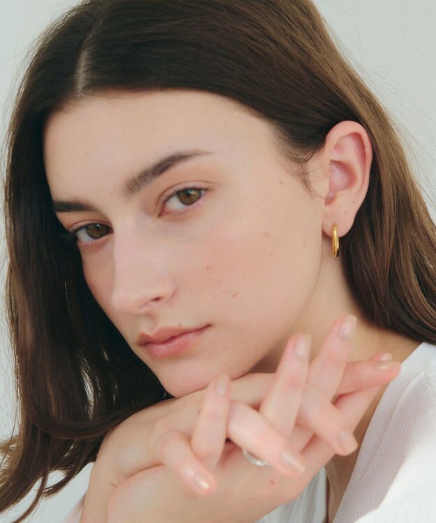 YECCA VECCA ステンレスワンタッチフープピアス Gold