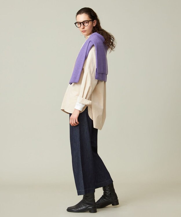 J.PRESS YORK STREET 【WOMEN】ウールカシミヤ タートルネックニット パープル系