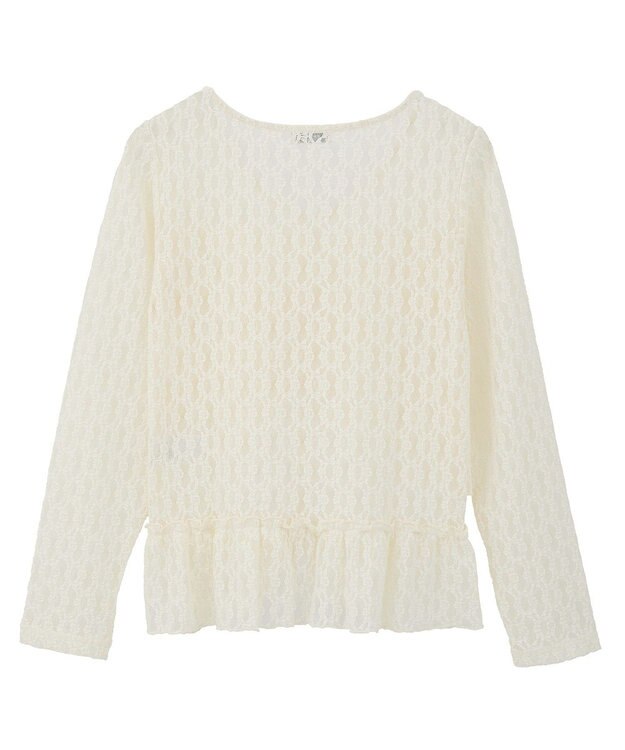 earth music&ecology レースフリルメローカーディガン Ivory