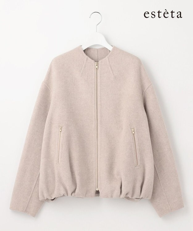 23区 【エステータ】ブラッシュドラムズウール ブルゾン トップベージュ系