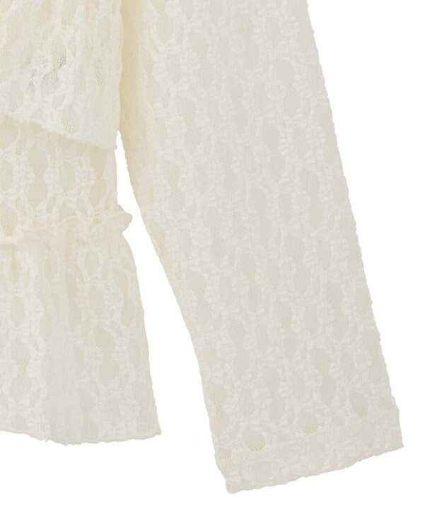 earth music&ecology レースフリルメローカーディガン Ivory