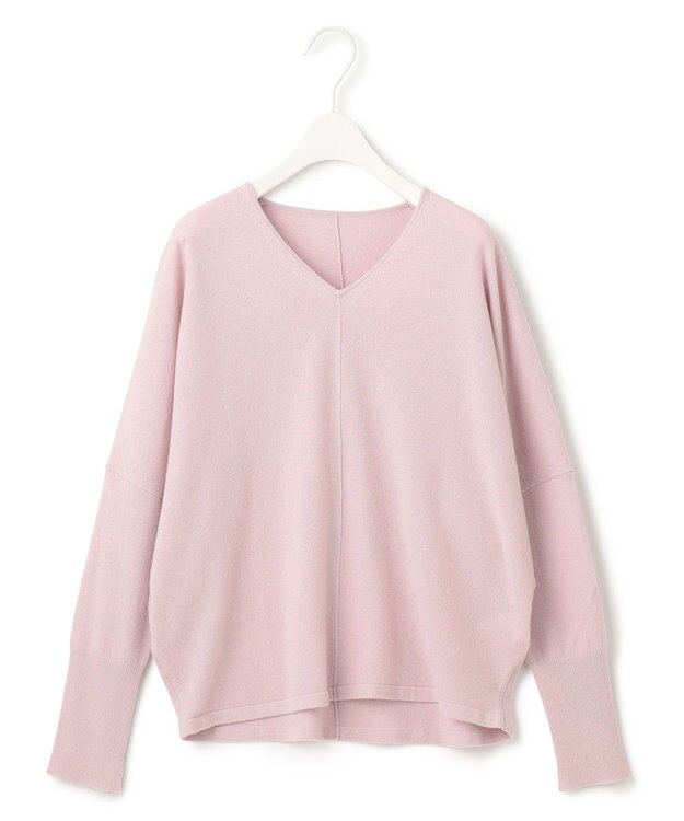 ICB 【洗える】ソフトウールハイゲージ Vネックプルオーバー ピンク系