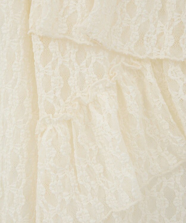 earth music&ecology レースフリルメローカーディガン Ivory